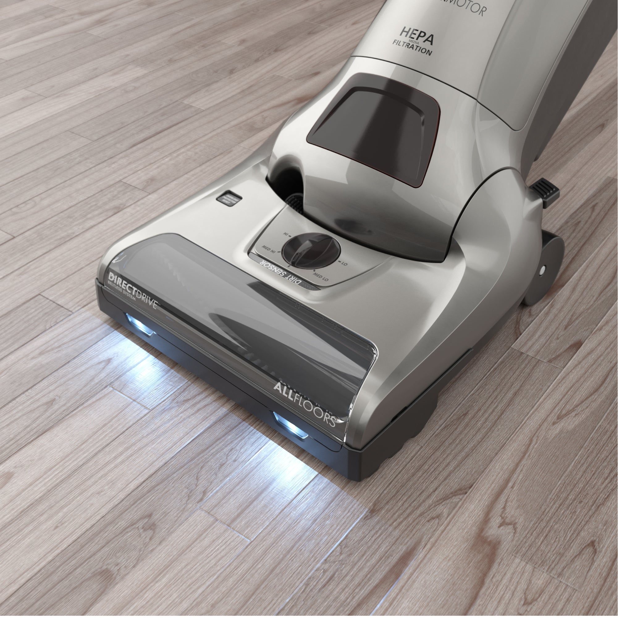 Vacuum cleaner on a wooden floor