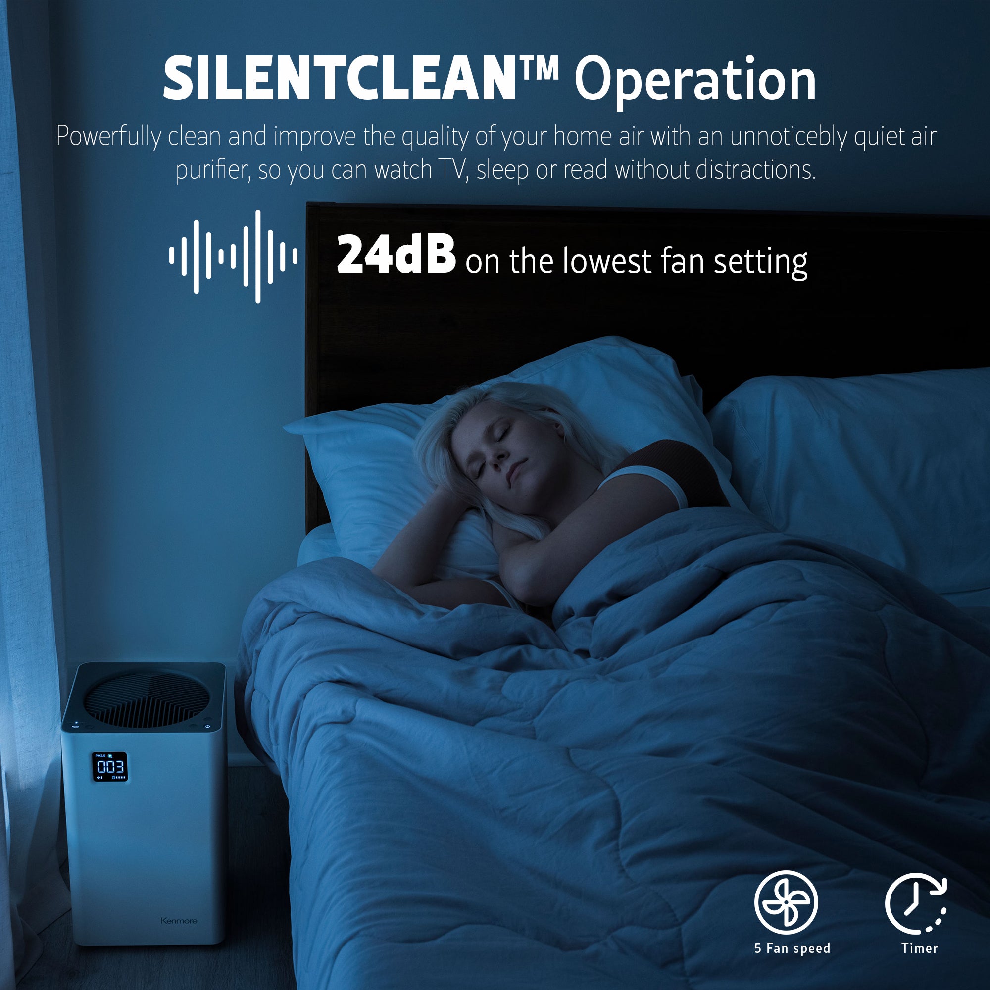 Kenmore 1200e Air Purifier with SilentClean™ HEPA Technology